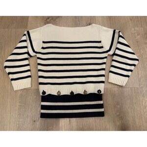 Women's Zara SRPLS Nautical Striped Sweater S Anchor Buttons Made in Portugal